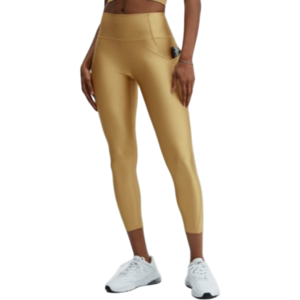 Fabletics Oasis PureLuxe High Waisted Shine Leggings Womens Med. Gold Pocket 7/8